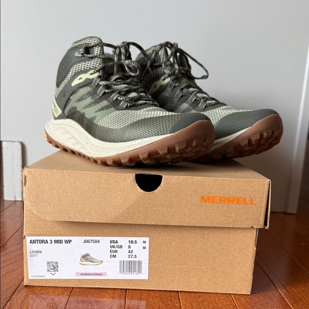 Merrell Antora 3 Mid WP Women's Shoes - Lichen Green